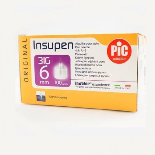 Insupen Sterile Insulin Pen Needle 31G 6mm Triple Sharpened