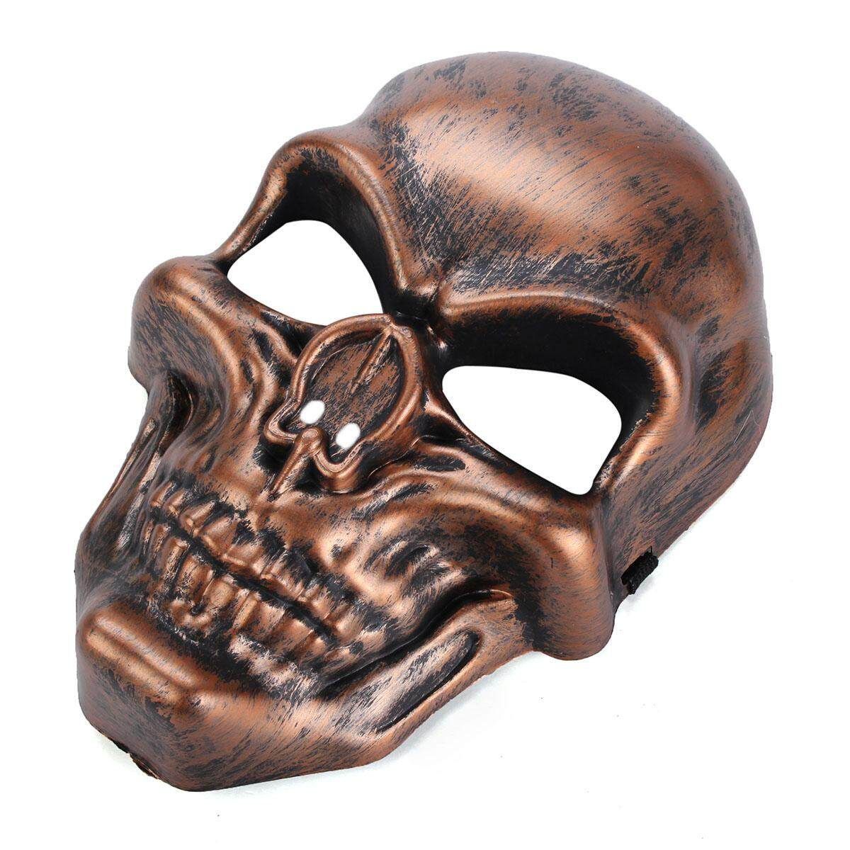 Copper Skull Skeleton Halloween Masquerade Costume Carnival Party Red Copper Color