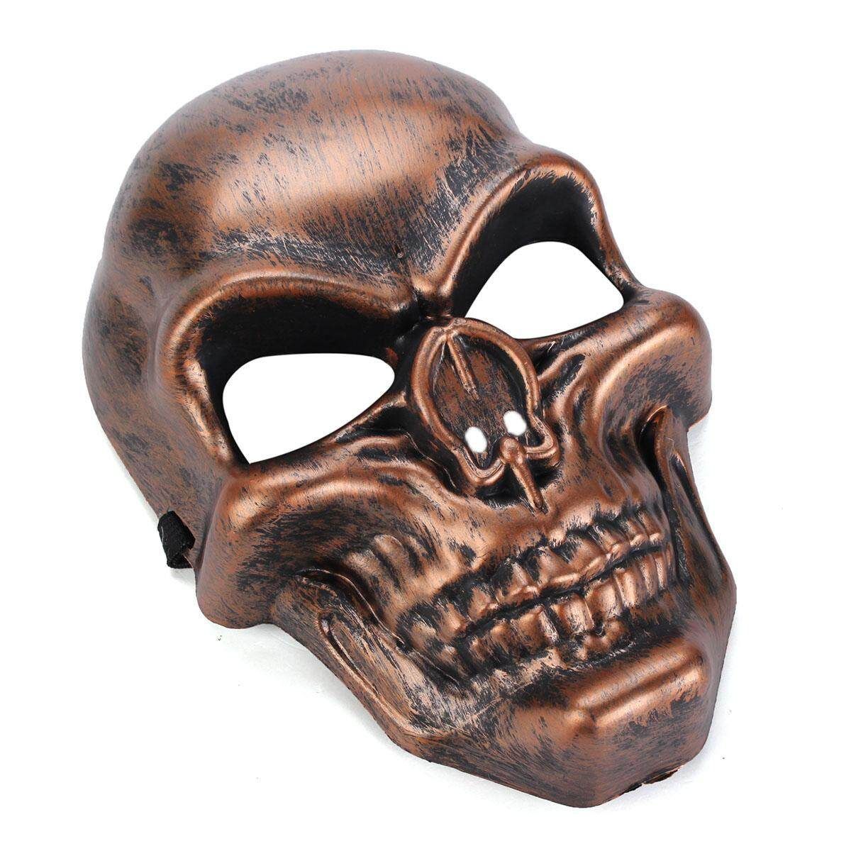 Copper Skull Skeleton Halloween Masquerade Costume Carnival Party Red Copper Color