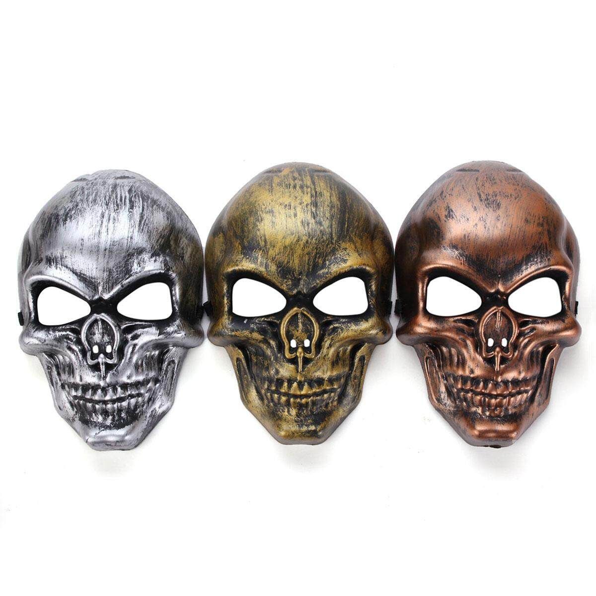 Copper Skull Skeleton Halloween Masquerade Costume Carnival Party Red Copper Color