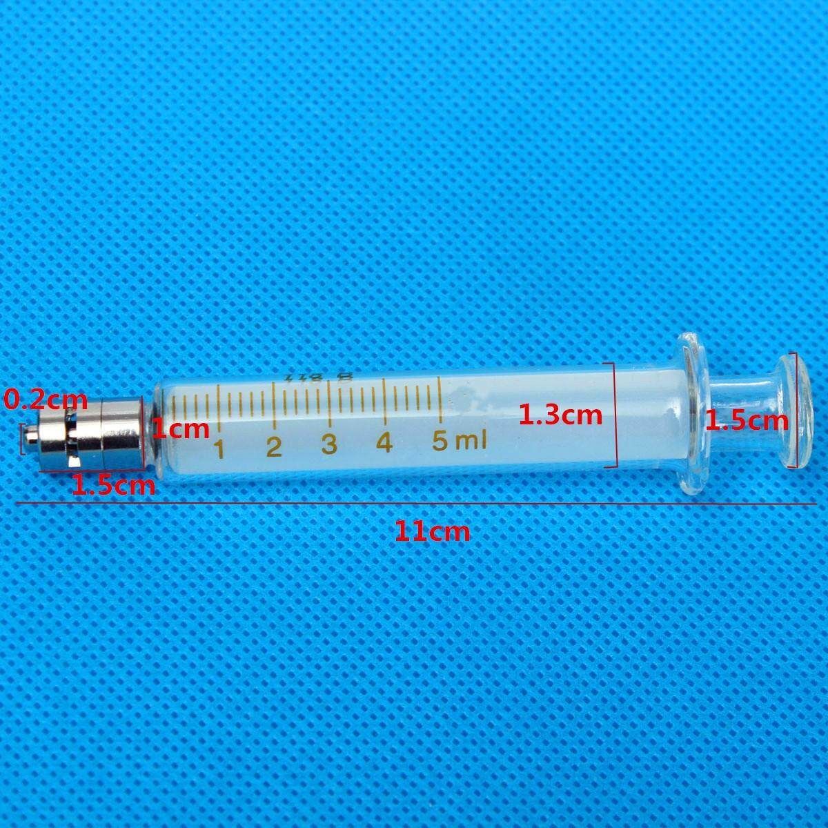 5ml Lab Glass Syringe Glass Glass Sampler Reusable Laboratory Supplies