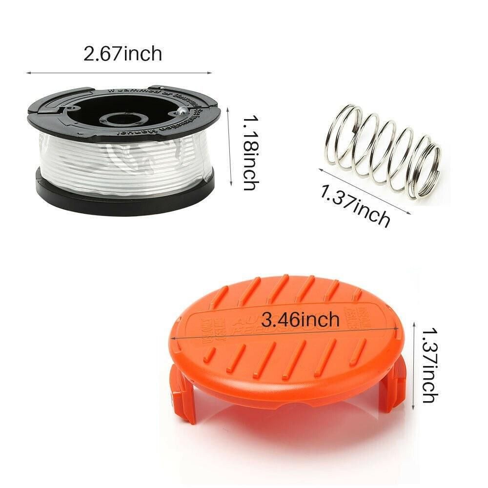 Replacement String Trimmer Spool 30ft 0.065" String Trimmer Line Spool Cap  Spring 8pcs Fit for Black  Decker AF-100-3ZP