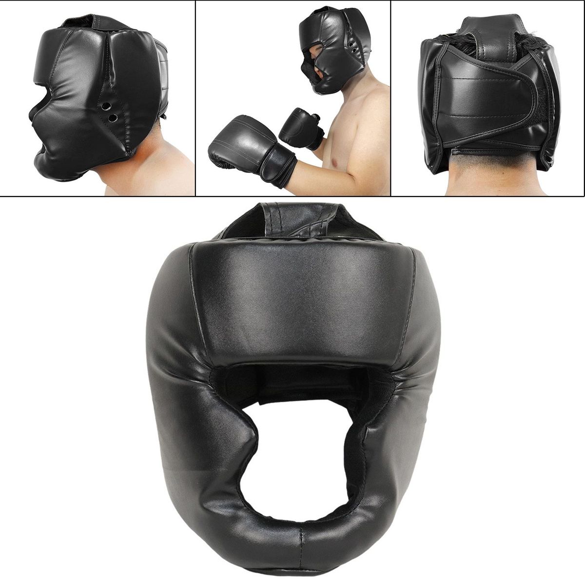 Head Gear Youth Boxing Small Face Guard Adult 58 To 66CM Black