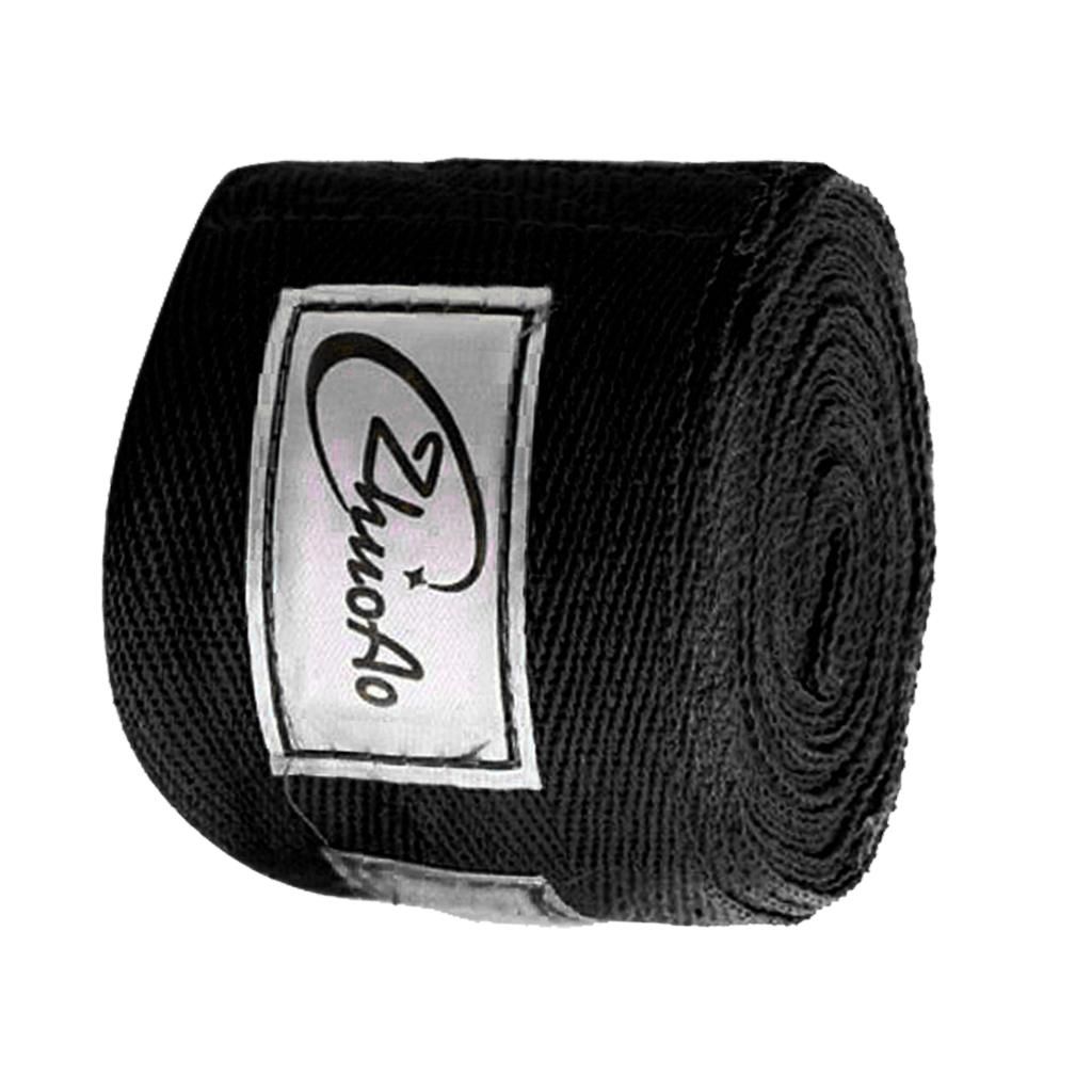 Cotton Boxing Hand Strap Wrap Bandage  For Sports Black