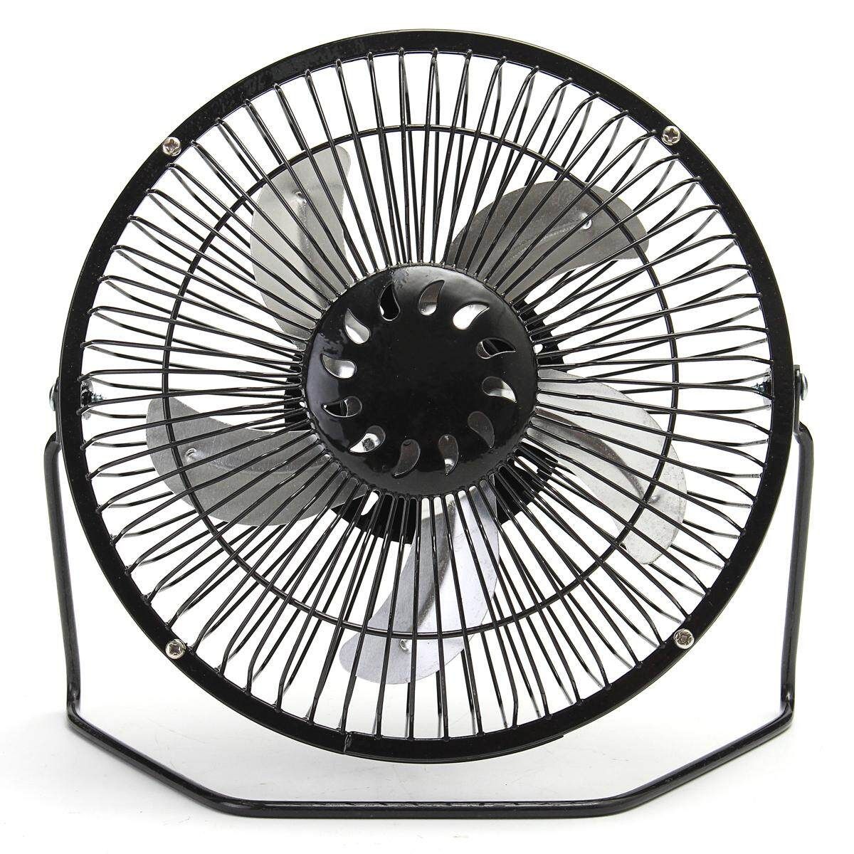8inch USB Iron Fan For 5W Powered Solar Panel Outdoor Home Cooling Camping Laptop