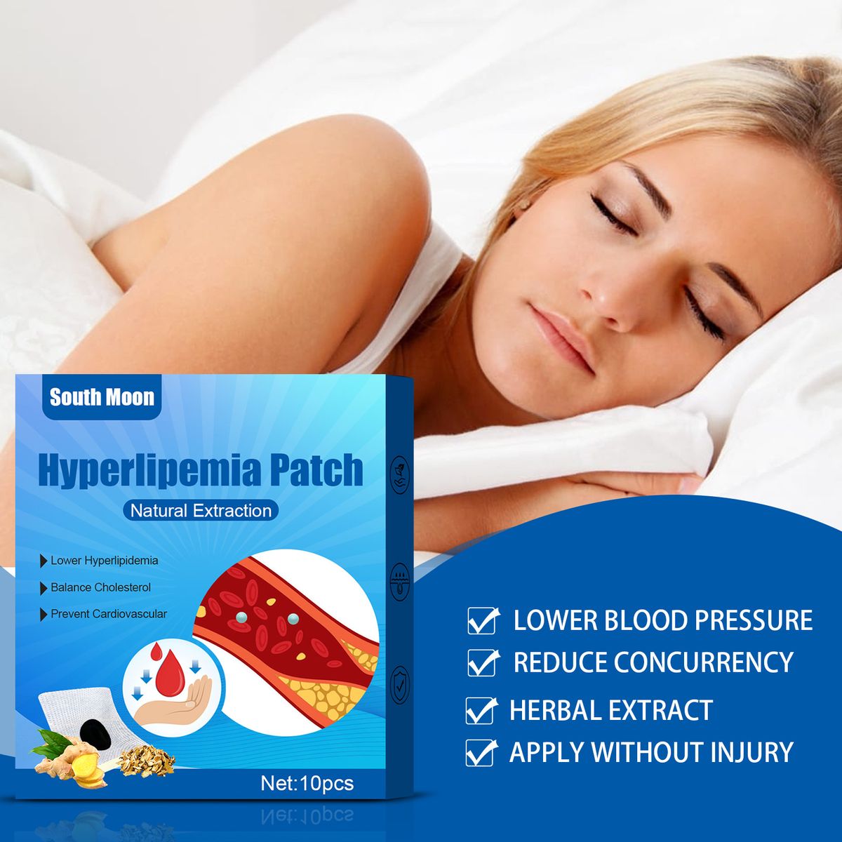 10Pcs Hyperlipemia Patch Lower Blood Pressure Plaster