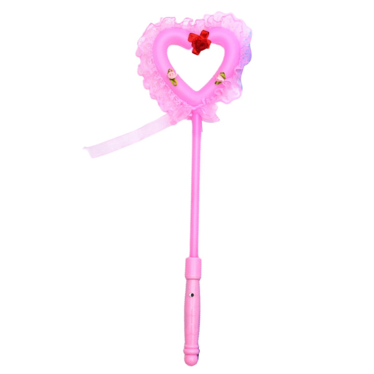 Luminescent Heart Shape Wand Fairy Stick Kids Flashing-Pink