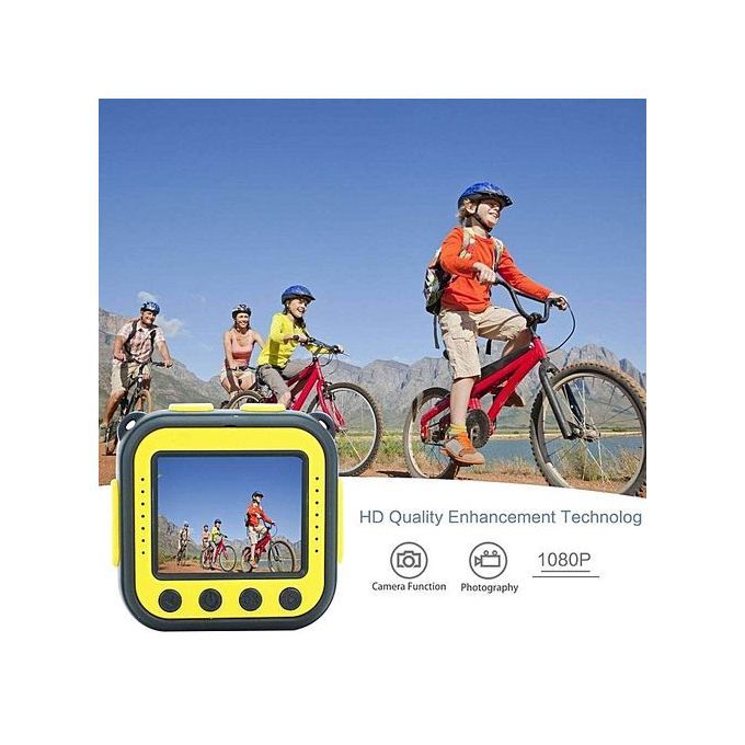 Children Kids Camera Waterproof Digital Video HD Action Camera 1080P Sports Camera Camcorder DV For Boys Girls Birthday Holiday Gift Learn Camera Toy 1.77'' LCD Screen (Yellow)