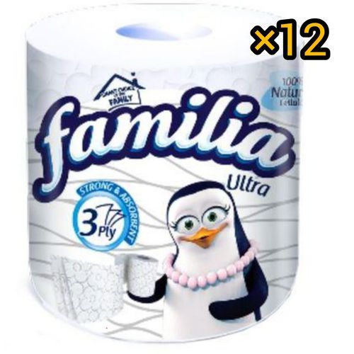 Ultra White Tissue Paper 3 Ply Roll - 12 Rolls.