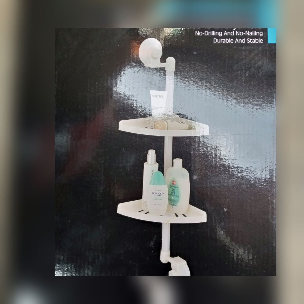 Bathroom Corner Shelf With Magic Suction Cup