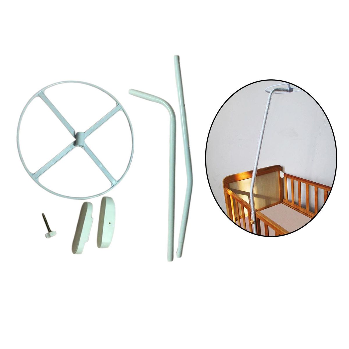 Steel Babys Cot  Bracket Bed Clip On Bracket Net Stand For