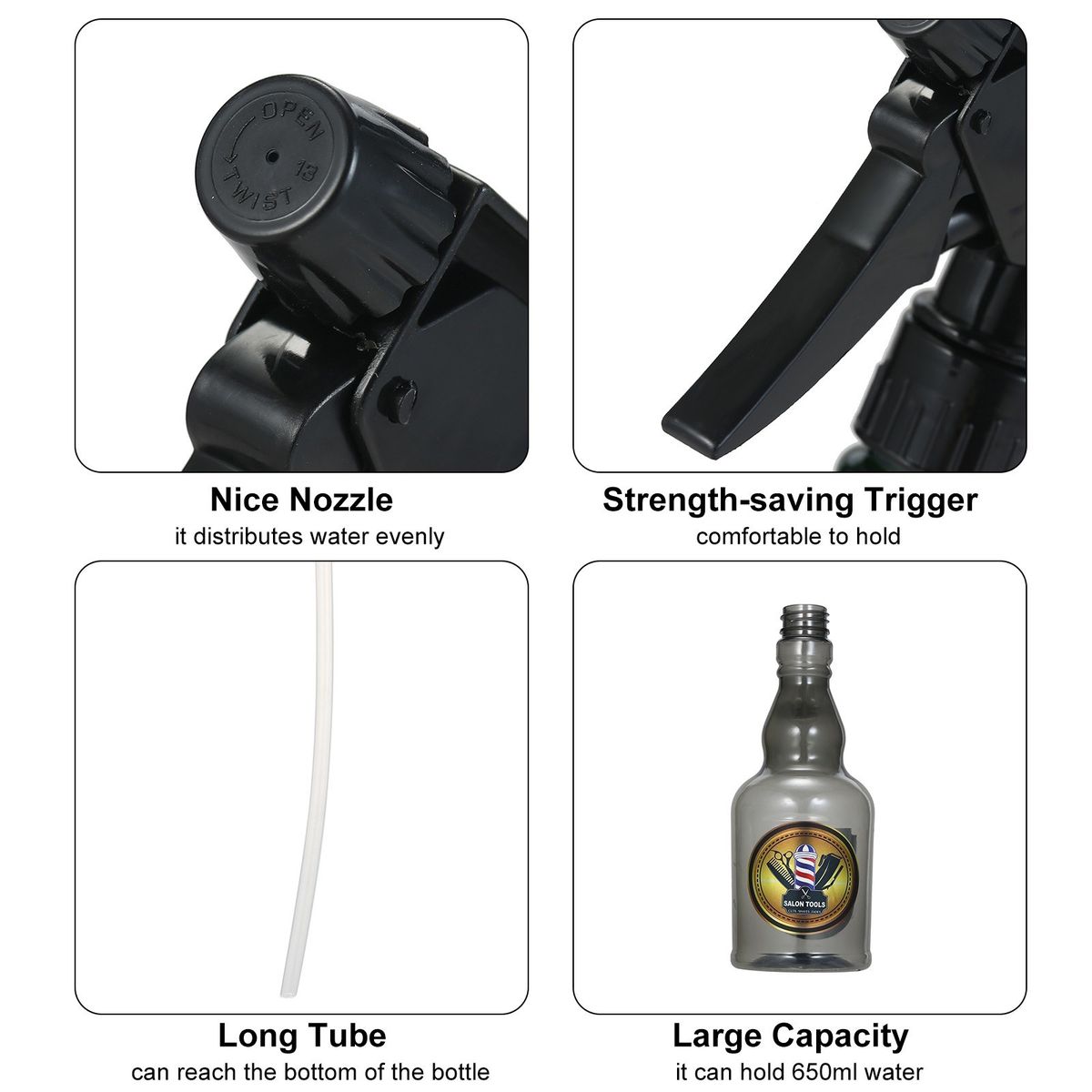 Empty Plastic Spray Bottle 650ml Refillable Spray Bottles