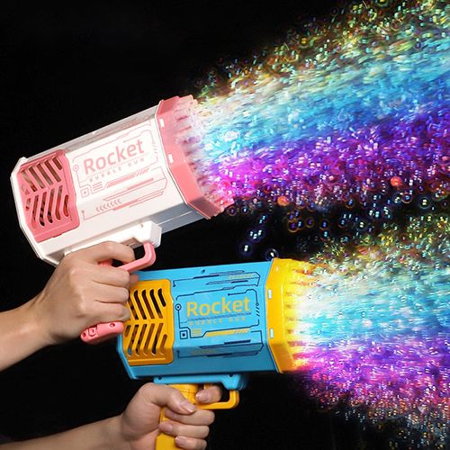 Bubble Gun Rocket 69 Holes Soap Bubbles Toys For Kids