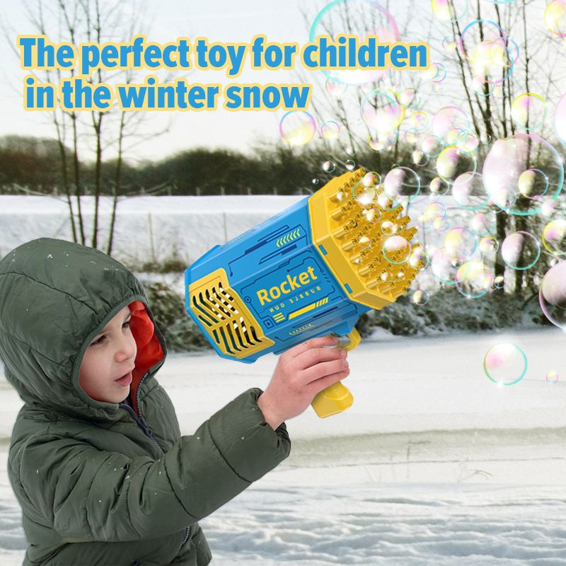 Bubble Gun Rocket 69 Holes Soap Bubbles Toys For Kids