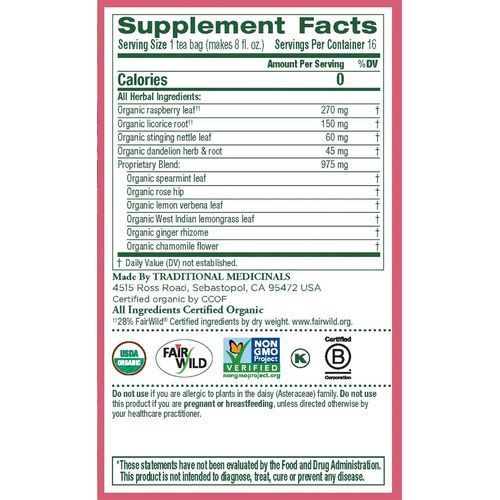 Medicinals Healthy Cycle, 16 Wrapped Tea Bags, 0.85 Oz (Raspberry Leaf)