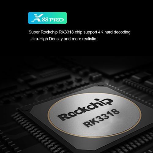 X88 PRO 4K HD Smart TV Box With Remote Controller, Android 9.0 RK3318 Quad-Core 64bit Cortex-A53 , 4GB+64GB, Support Dual Band WiFi & AV & HDMI & RJ45 & TF Card & SPDIF