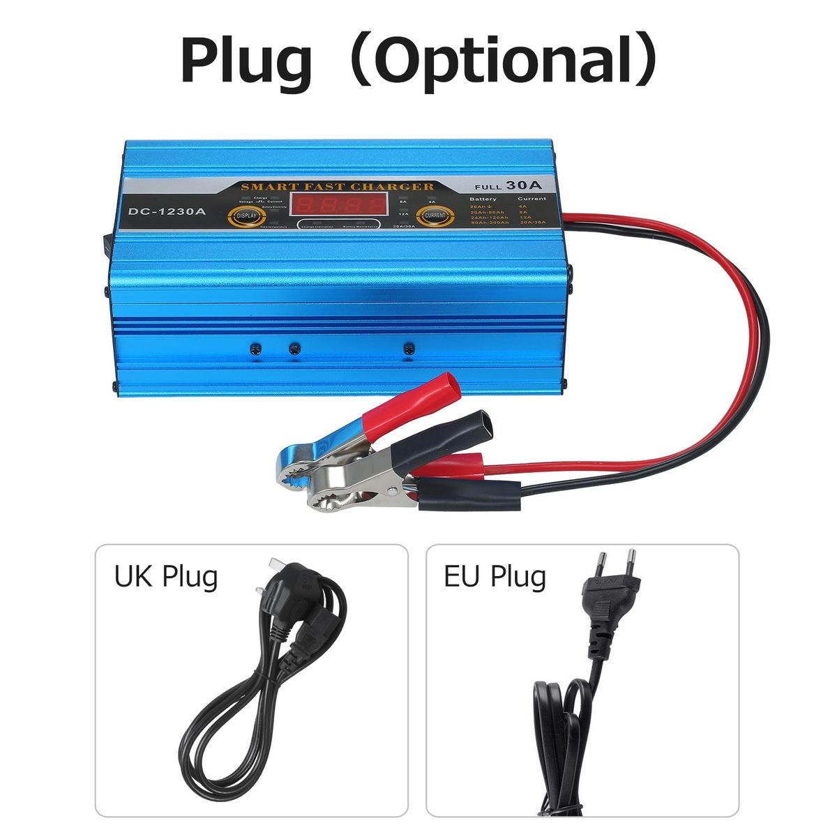 Smart Fast Charger 12V 30A Battery Charger With Digital LCD