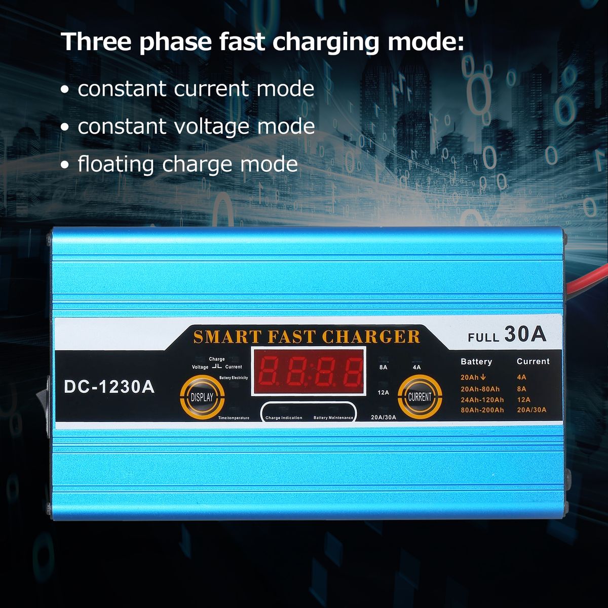 Smart Fast Charger 12V 30A Battery Charger With Digital LCD