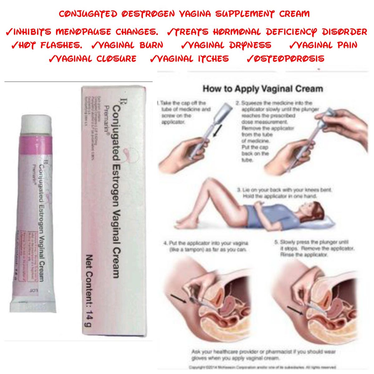 Conjugated Oestrogen Anal/Vagina Menopause Dryness/Itch Gel
