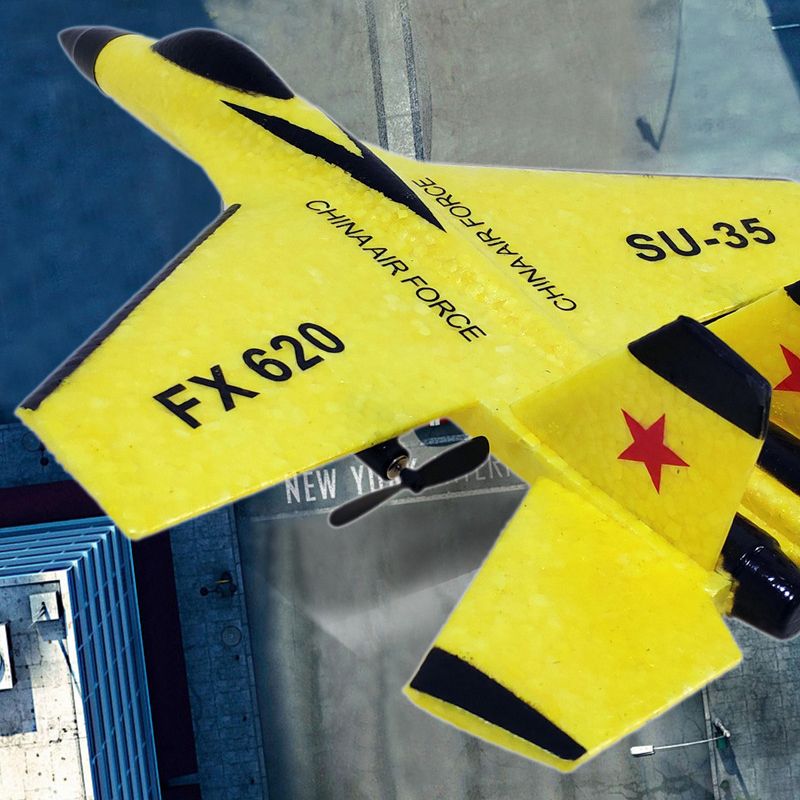 FX-620 SU-35 RC Remote Control Airplane 2.4G Remote Control Fighter Hobby Plane Glider Airplane EPP Foam LED RC Plane Kids Toys