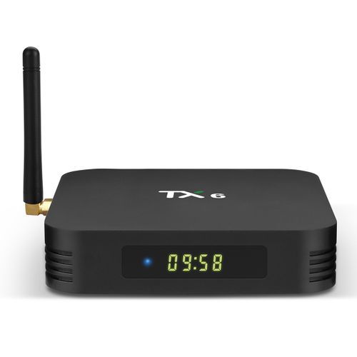 TX6 4K UHD Smart TV Box With Remote Controller, Android 7.1 Allwinner H6 Quad Core ARM Cortex-A53 1.5 GHz, 4GB+32GB, Support  Dual Band WiFi & HDMI & RJ45 & TF Card & SPDIF (Black)