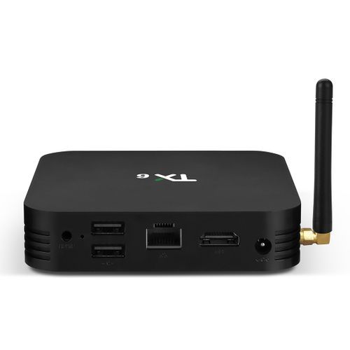 TX6 4K UHD Smart TV Box With Remote Controller, Android 7.1 Allwinner H6 Quad Core ARM Cortex-A53 1.5 GHz, 4GB+32GB, Support  Dual Band WiFi & HDMI & RJ45 & TF Card & SPDIF (Black)