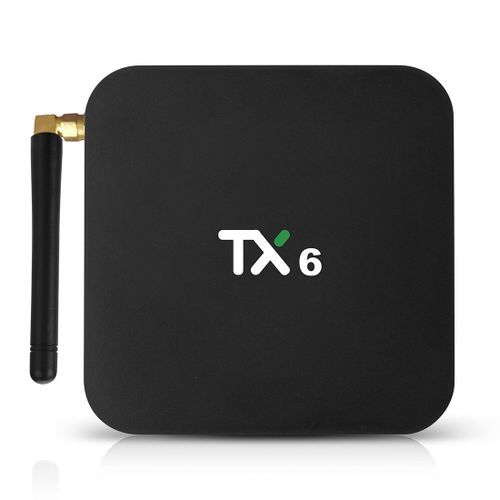 TX6 4K UHD Smart TV Box With Remote Controller, Android 7.1 Allwinner H6 Quad Core ARM Cortex-A53 1.5 GHz, 4GB+32GB, Support  Dual Band WiFi & HDMI & RJ45 & TF Card & SPDIF (Black)