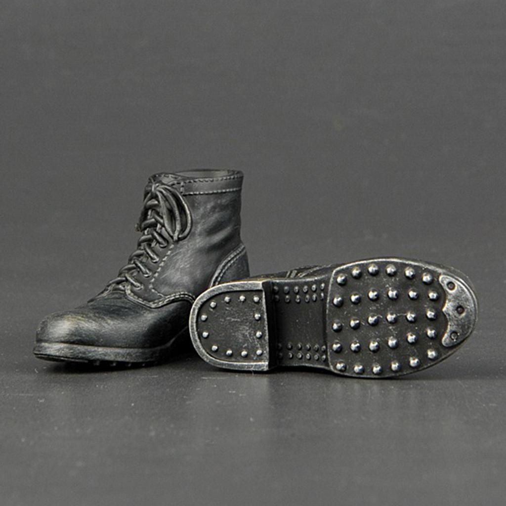 1/6 Male Soldier Lace Up  Boot For 12inch DID A 8x4cm