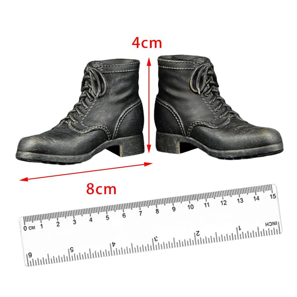 1/6 Male Soldier Lace Up  Boot For 12inch DID A 8x4cm