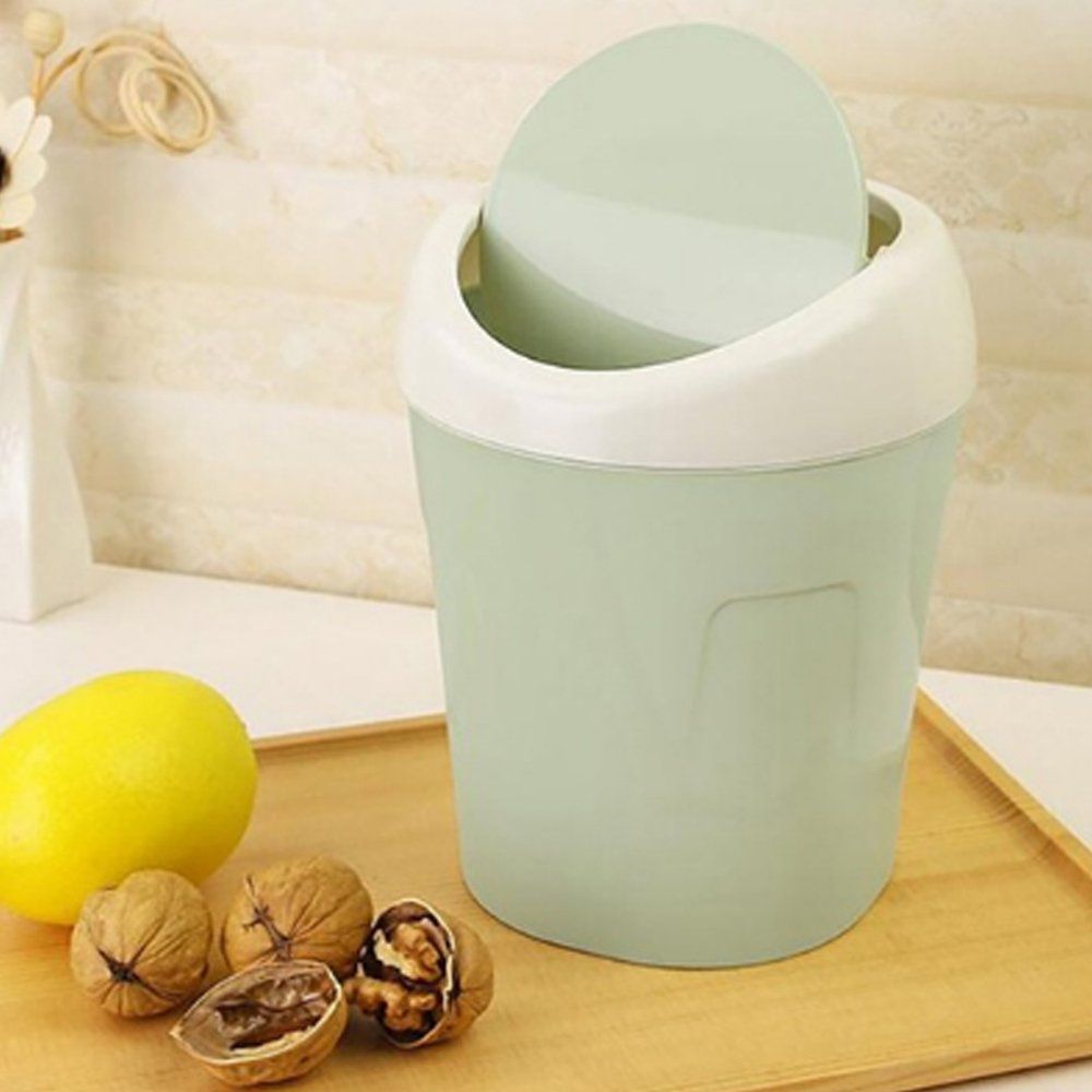 Plastic Desktops Mini Kitchen Living Room Trash Can Living Room Organizer Green