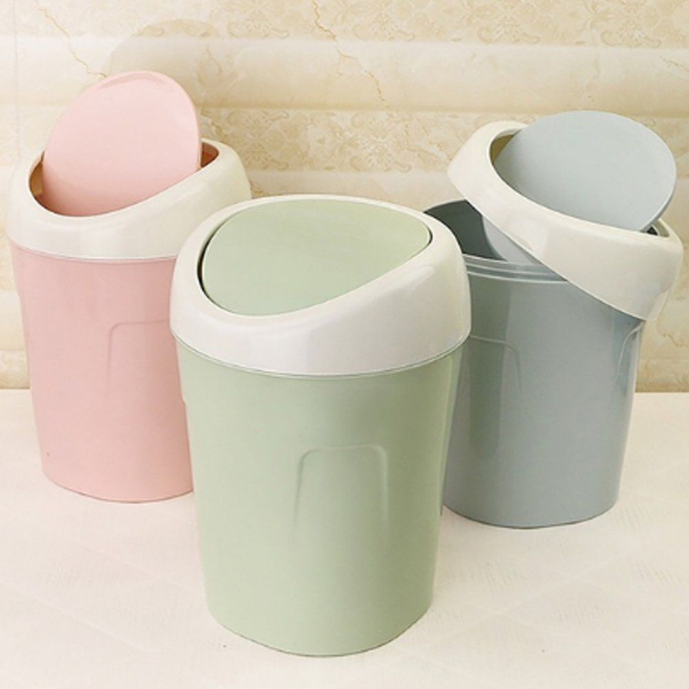 Plastic Desktops Mini Kitchen Living Room Trash Can Living Room Organizer Green
