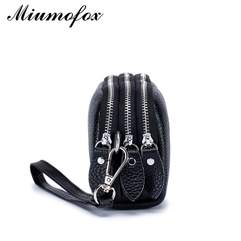 Three Zipper Medium And Long Wallet Clutch Bag Women Can Put