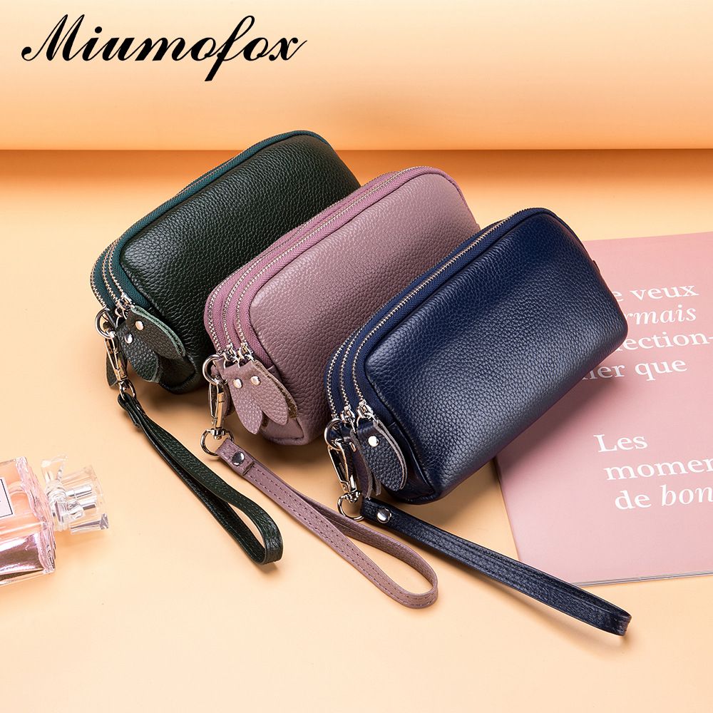 Three Zipper Medium And Long Wallet Clutch Bag Women Can Put
