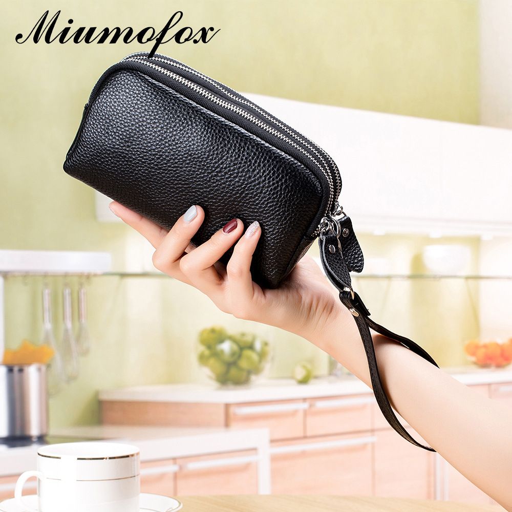 Three Zipper Medium And Long Wallet Clutch Bag Women Can Put