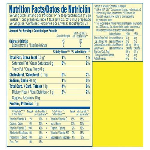 Nesquik Chocolate Powder 14.1 Oz. 400 Grams X 6
