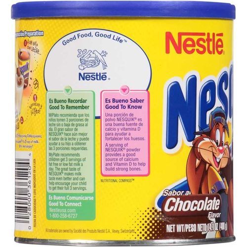 Nesquik Chocolate Powder 14.1 Oz. 400 Grams X 6