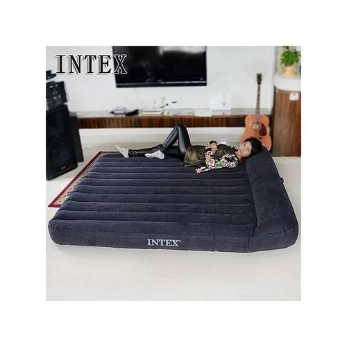 Inflatable 10in 2-3 Person Comfort Sleep Air Mattress With Pump- Black