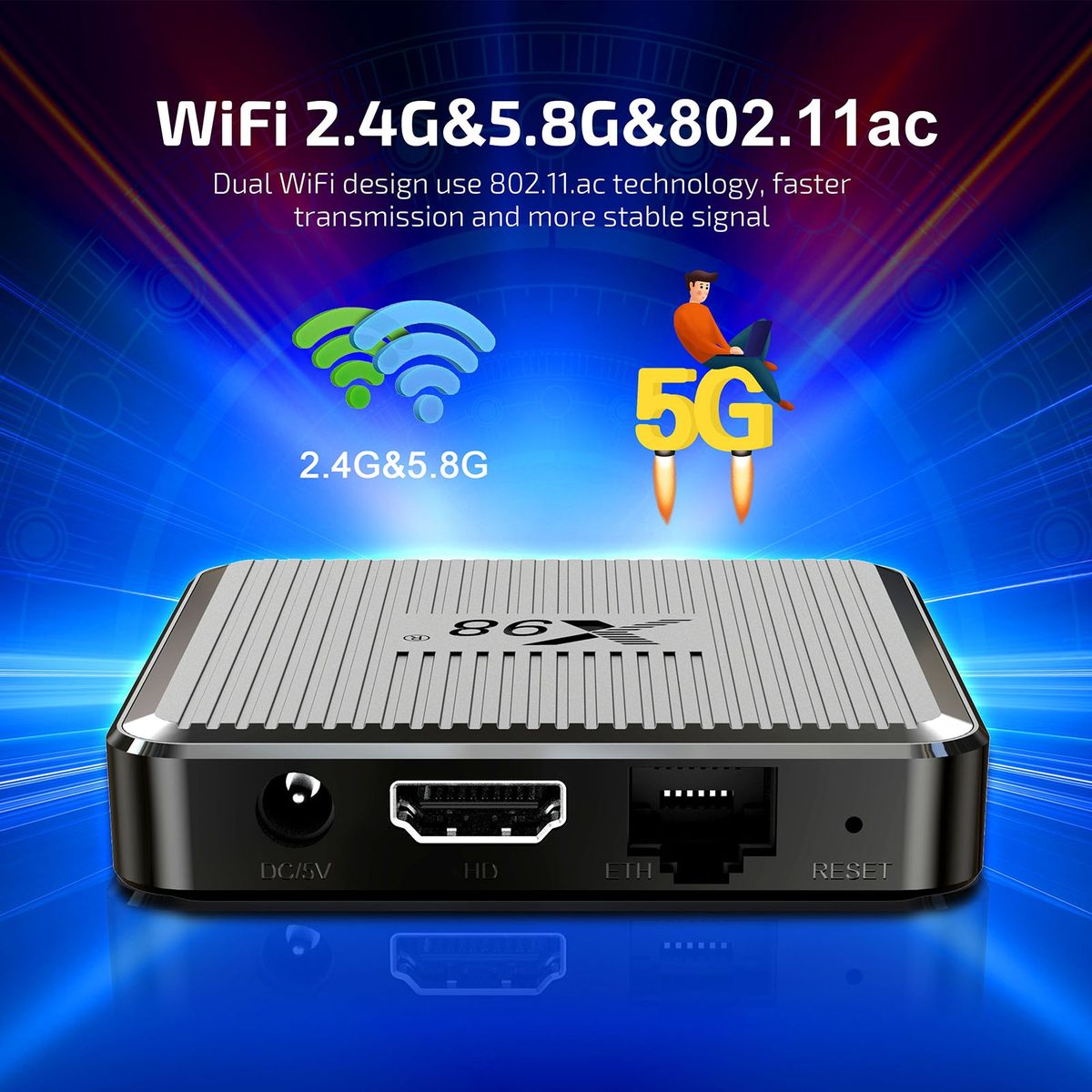 Smart TV-Box 5G Dual Frequency Amlogic S905W2 Quad Core WiFi TV Set Top Box 1