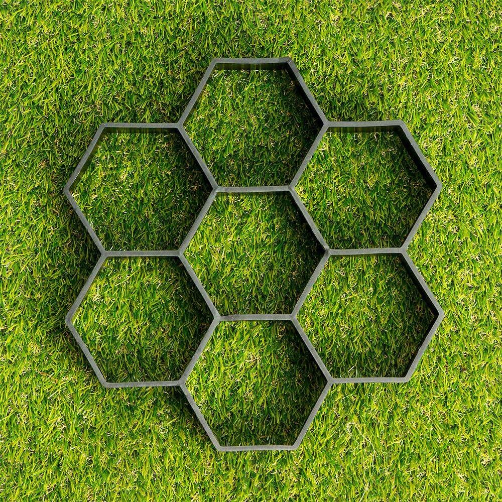 Reusable DIY Hexagon Path Floor Maker Mold Garden Lawn Paving Brick Cement Mould