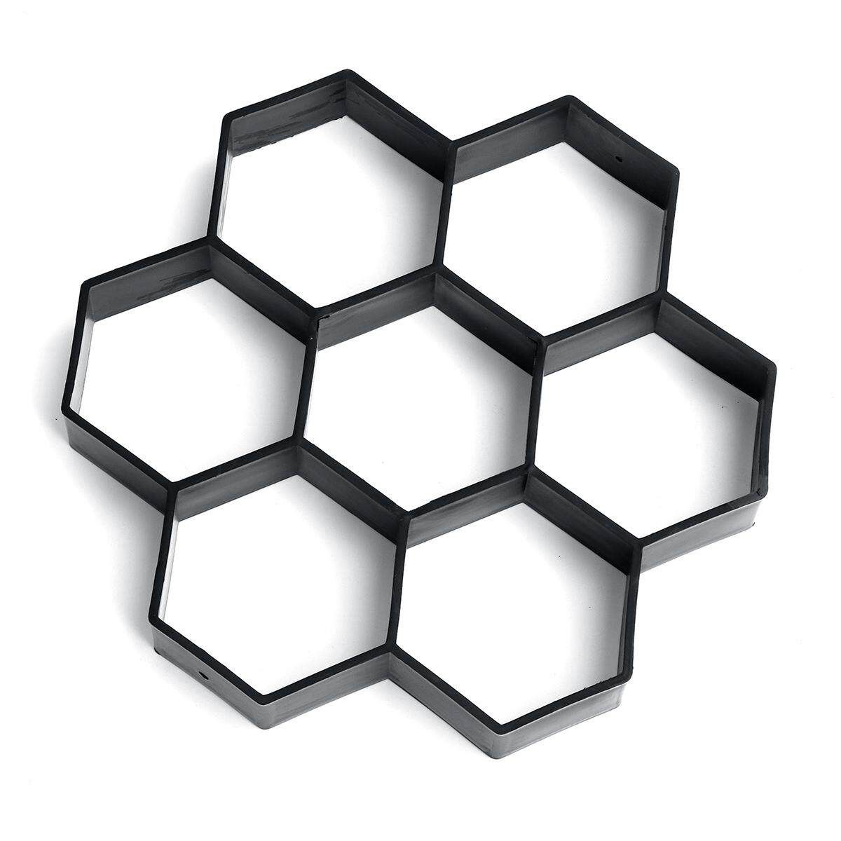 Reusable DIY Hexagon Path Floor Maker Mold Garden Lawn Paving Brick Cement Mould