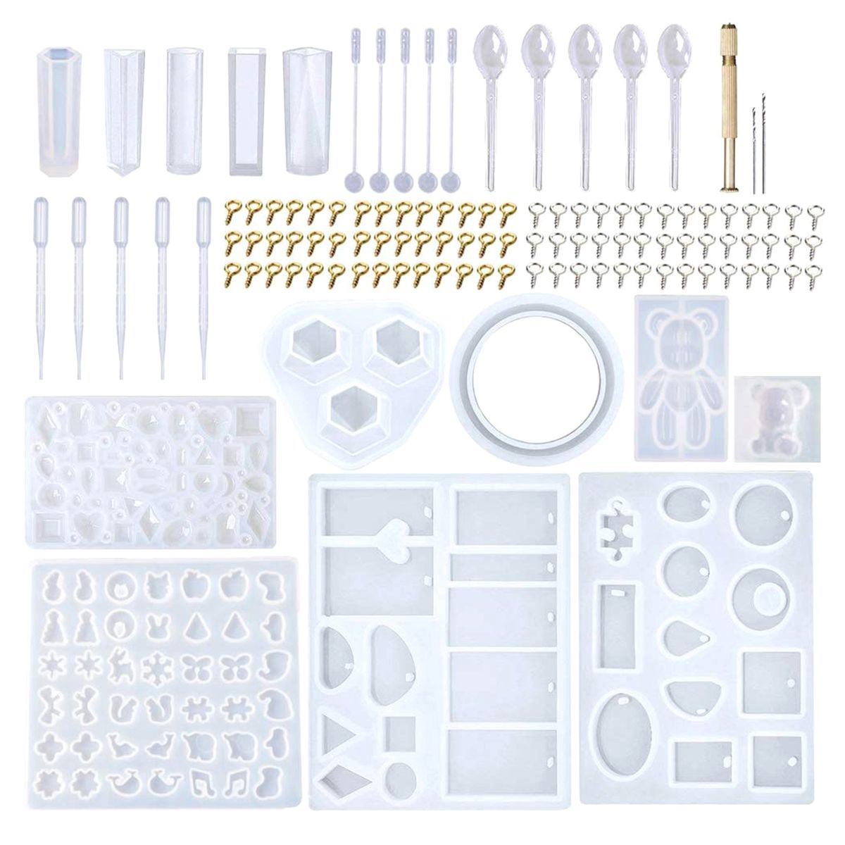 229PCS Crystal Glue Silicone E-arrings P-endant J-ewelry