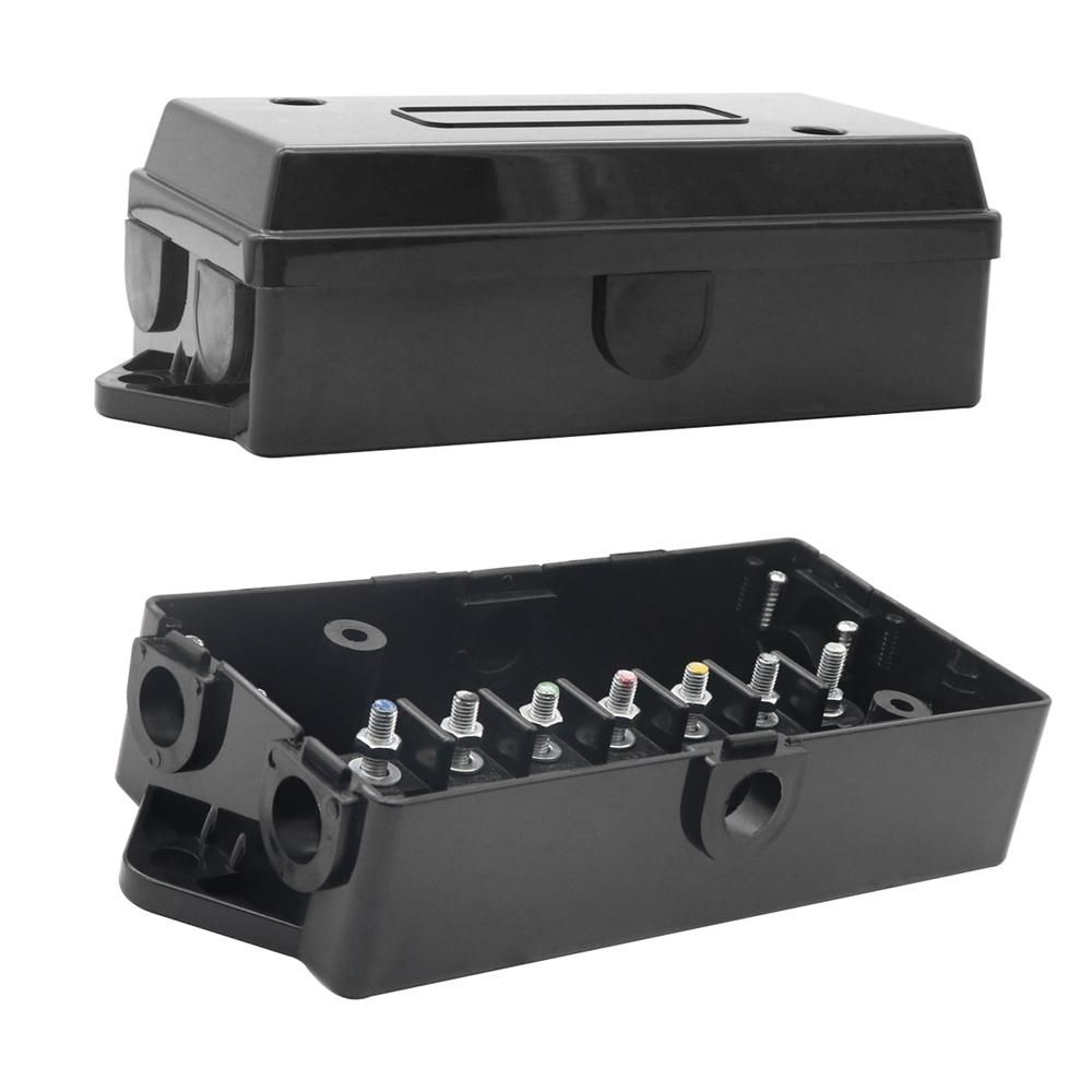 7-Port Trailer Wiring Junction Box 7 Way Trailer Wire 7 Pole Cable Connection Box Cable Towing for Rewiring Camping Car RV Caravans