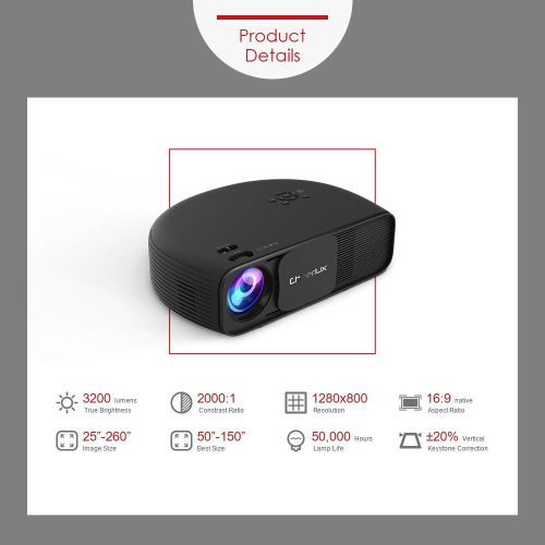 CHEER CL760 LCD LED Projector 3200Lumens 1280x800 HD Support 1080P Office Home Theater
