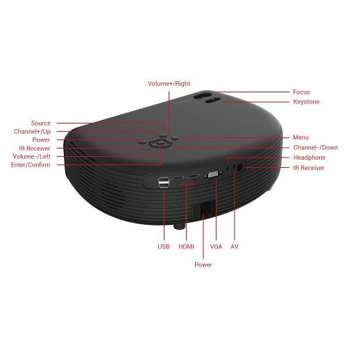 CHEER CL760 LCD LED Projector 3200Lumens 1280x800 HD Support 1080P Office Home Theater