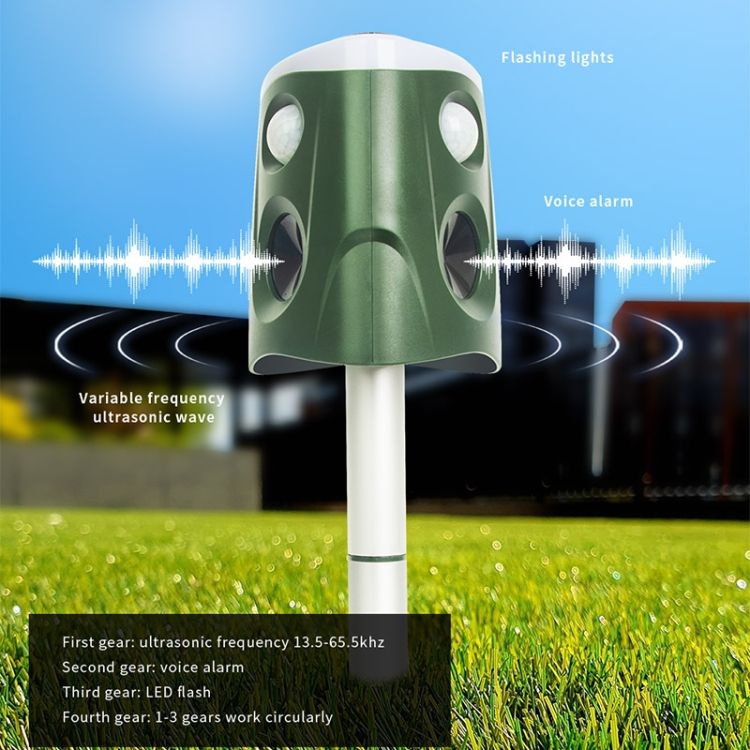 SJZ026 360 Degree Ultrasonic Solar Energy Animal Repellent
