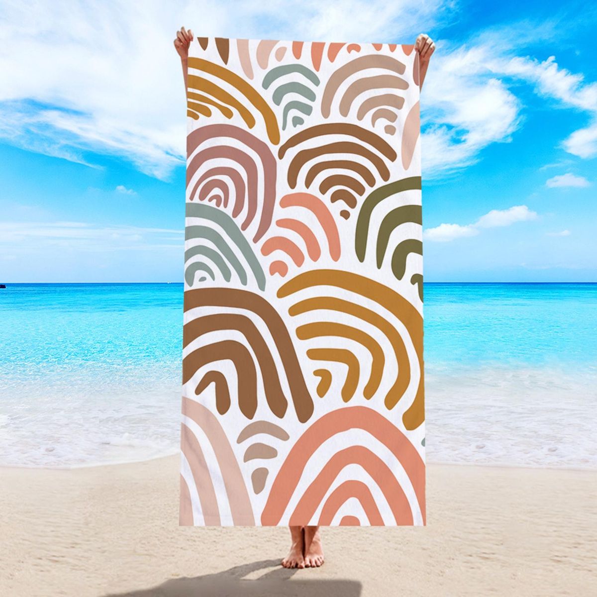 Shower Towel Soccer Print Beach Towel Blanket H