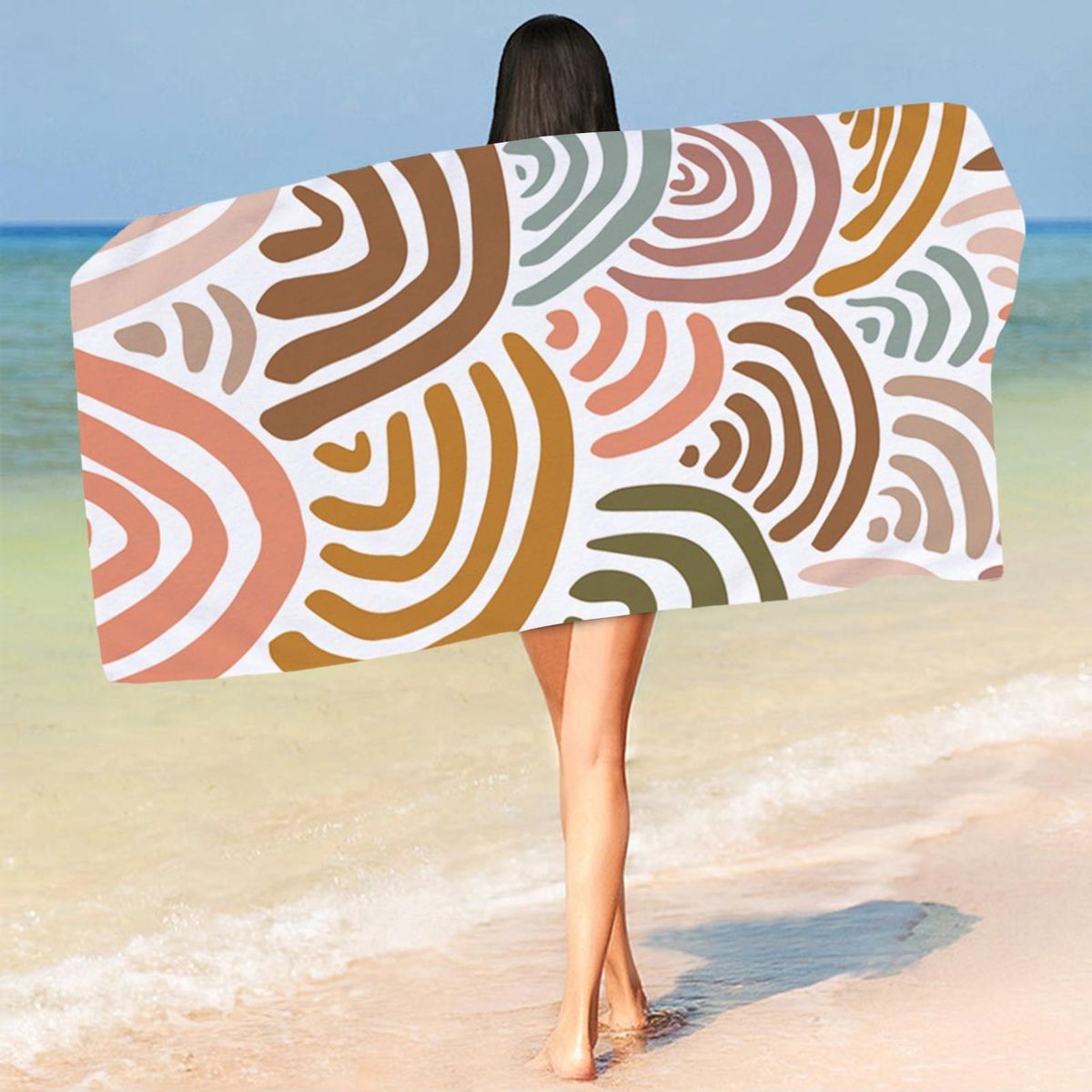 Shower Towel Soccer Print Beach Towel Blanket H
