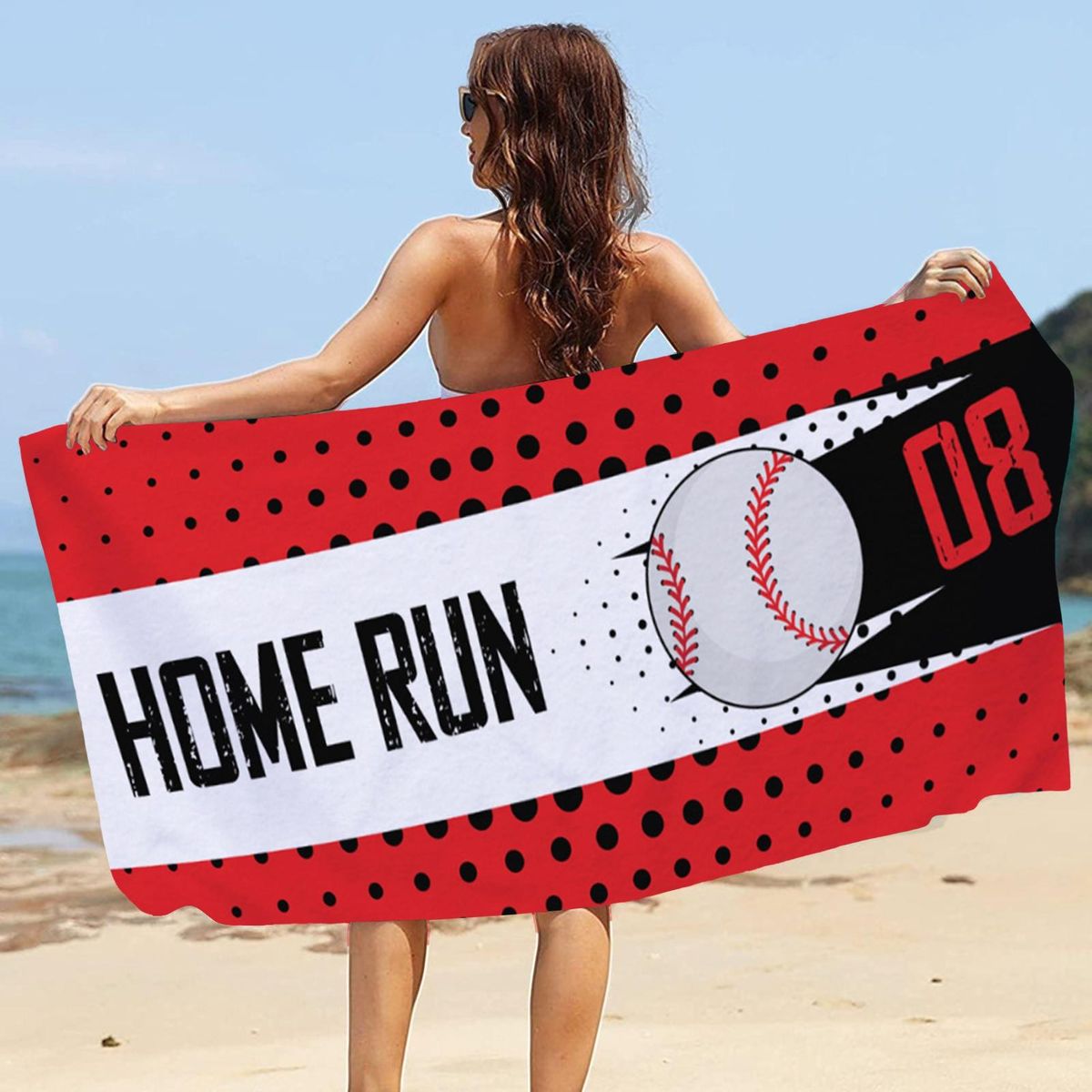 Shower Towel Soccer Print Beach Towel Blanket D