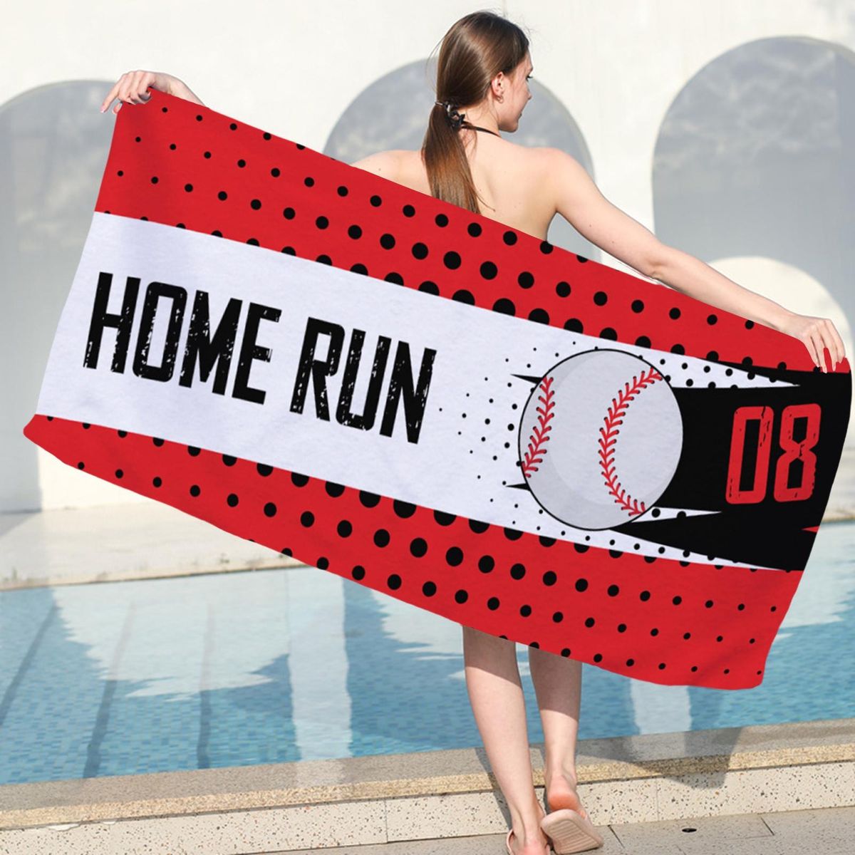 Shower Towel Soccer Print Beach Towel Blanket D