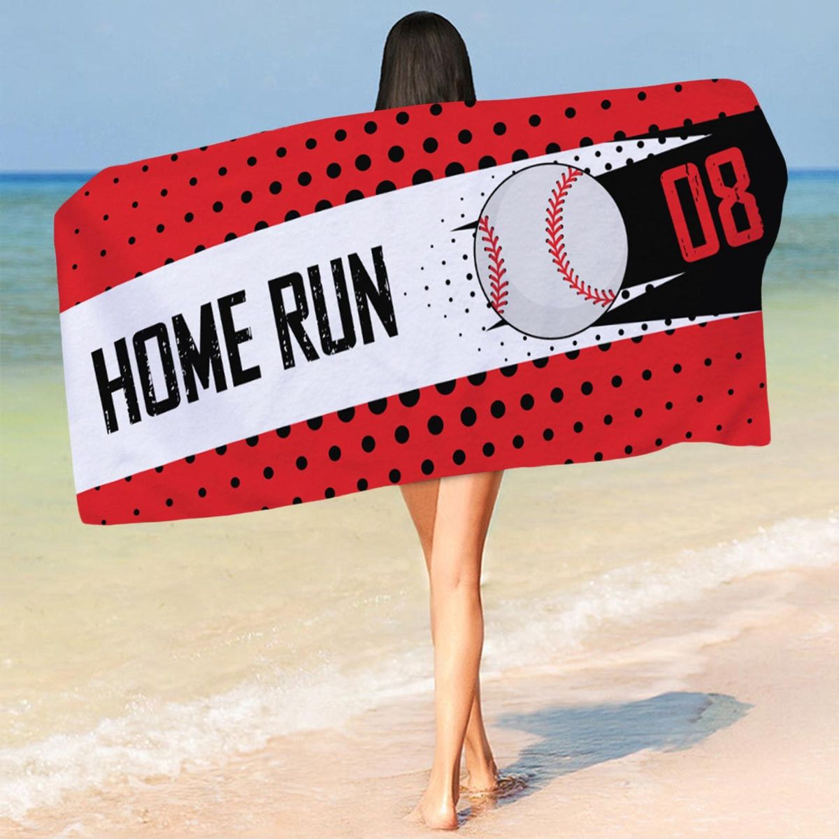Shower Towel Soccer Print Beach Towel Blanket D